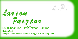 larion pasztor business card